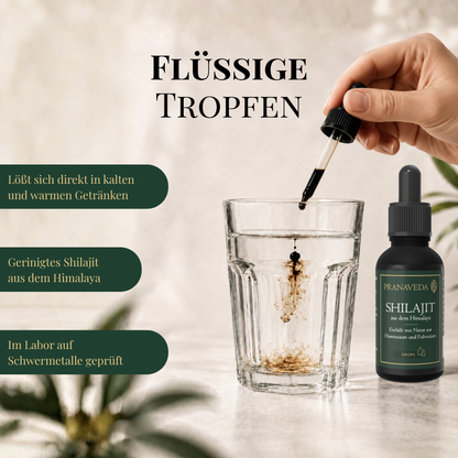 Flüssige Shilajit Tropfen Anwendung